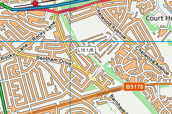 L16 1JR map - OS VectorMap District (Ordnance Survey)