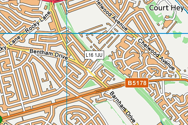 L16 1JU map - OS VectorMap District (Ordnance Survey)