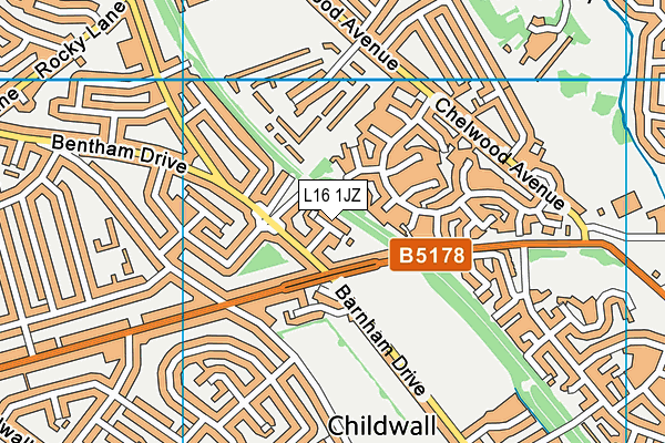 L16 1JZ map - OS VectorMap District (Ordnance Survey) L16 1JZ map - OS VectorMap District (Ordnance Survey)