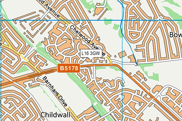 L16 3GW map - OS VectorMap District (Ordnance Survey) L16 3GW map - OS VectorMap District (Ordnance Survey)