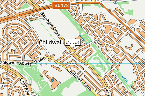 L16 5ER map - OS VectorMap District (Ordnance Survey) L16 5ER map - OS VectorMap District (Ordnance Survey)