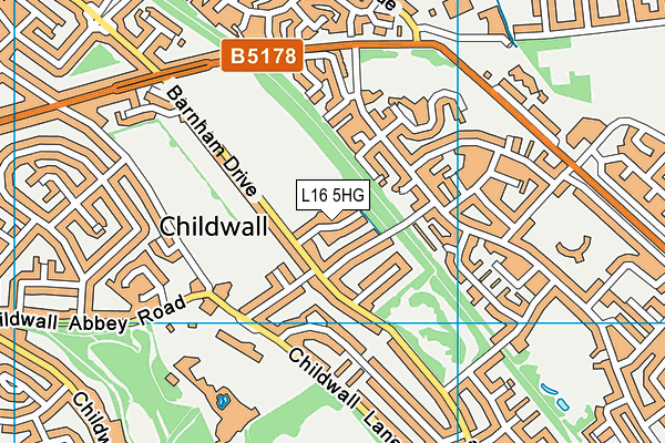 L16 5HG map - OS VectorMap District (Ordnance Survey) L16 5HG map - OS VectorMap District (Ordnance Survey)