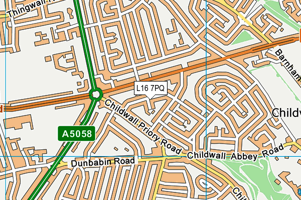 L16 7PQ map - OS VectorMap District (Ordnance Survey) L16 7PQ map - OS VectorMap District (Ordnance Survey)