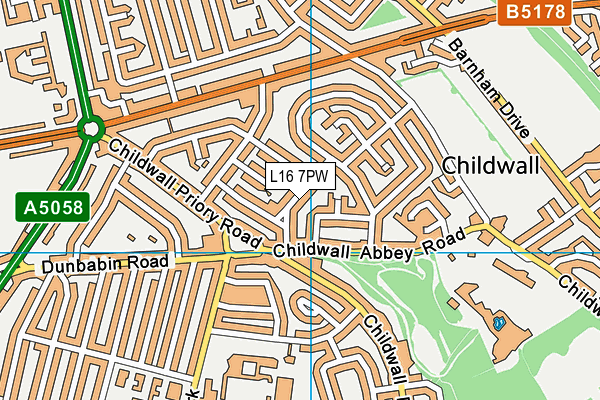 L16 7PW map - OS VectorMap District (Ordnance Survey) L16 7PW map - OS VectorMap District (Ordnance Survey)