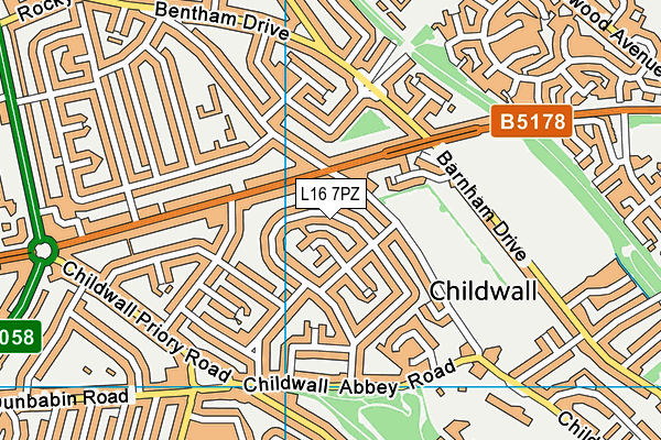 L16 7PZ map - OS VectorMap District (Ordnance Survey) L16 7PZ map - OS VectorMap District (Ordnance Survey)