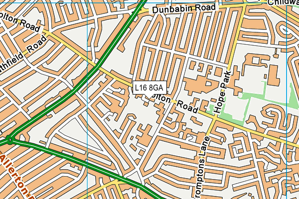 L16 8GA map - OS VectorMap District (Ordnance Survey) L16 8GA map - OS VectorMap District (Ordnance Survey)