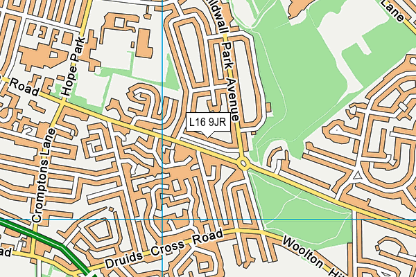 L16 9JR map - OS VectorMap District (Ordnance Survey) L16 9JR map - OS VectorMap District (Ordnance Survey)