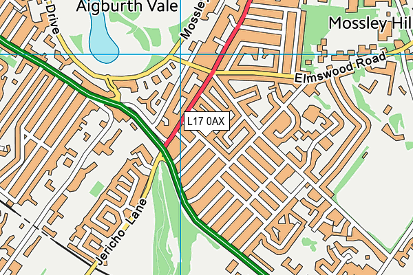 L17 0AX map - OS VectorMap District (Ordnance Survey) L17 0AX map - OS VectorMap District (Ordnance Survey)