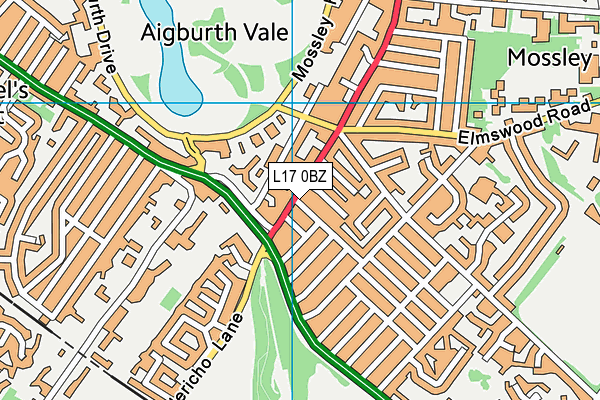 L17 0BZ map - OS VectorMap District (Ordnance Survey) L17 0BZ map - OS VectorMap District (Ordnance Survey)