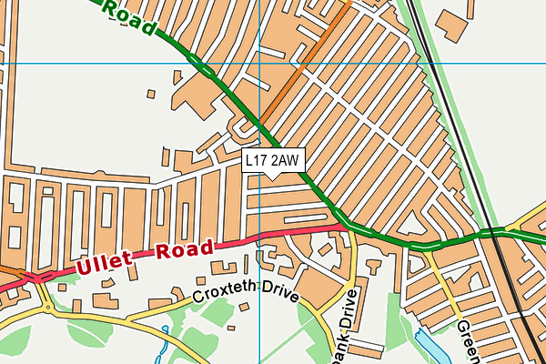 L17 2AW map - OS VectorMap District (Ordnance Survey) L17 2AW map - OS VectorMap District (Ordnance Survey)