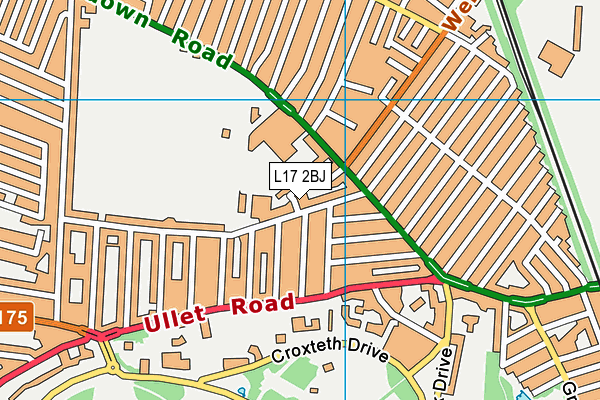 L17 2BJ map - OS VectorMap District (Ordnance Survey) L17 2BJ map - OS VectorMap District (Ordnance Survey)