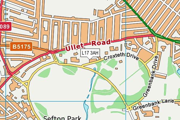 L17 3AH map - OS VectorMap District (Ordnance Survey) L17 3AH map - OS VectorMap District (Ordnance Survey)