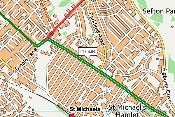 L17 4JR map - OS VectorMap District (Ordnance Survey)