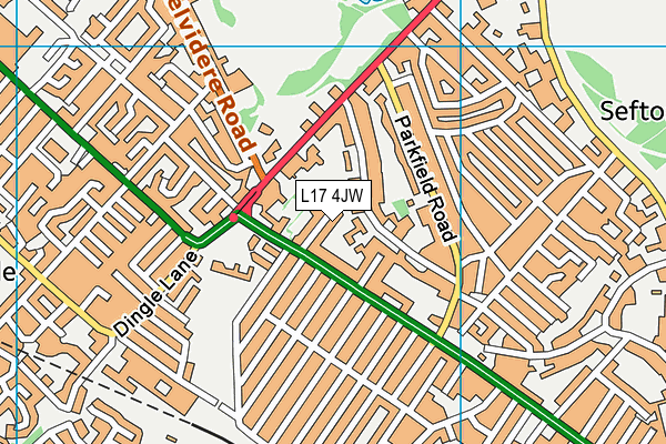 L17 4JW map - OS VectorMap District (Ordnance Survey)