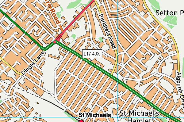 L17 4JX map - OS VectorMap District (Ordnance Survey) L17 4JX map - OS VectorMap District (Ordnance Survey)
