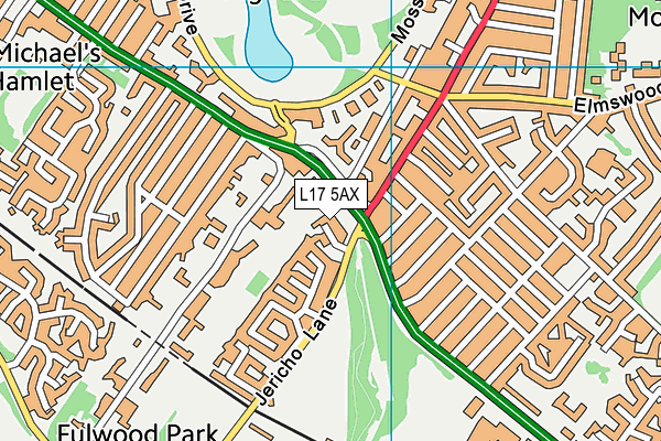 L17 5AX map - OS VectorMap District (Ordnance Survey) L17 5AX map - OS VectorMap District (Ordnance Survey)