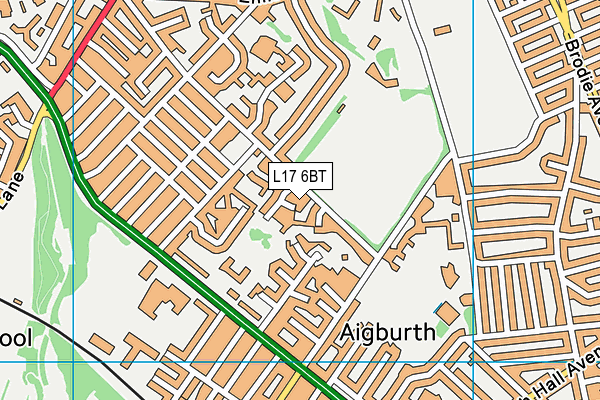 L17 6BT map - OS VectorMap District (Ordnance Survey) L17 6BT map - OS VectorMap District (Ordnance Survey)