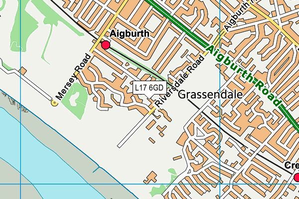 L17 6GD map - OS VectorMap District (Ordnance Survey) L17 6GD map - OS VectorMap District (Ordnance Survey)