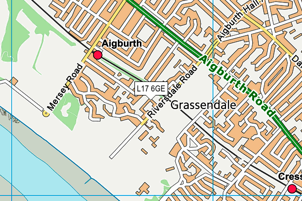 L17 6GE map - OS VectorMap District (Ordnance Survey) L17 6GE map - OS VectorMap District (Ordnance Survey)