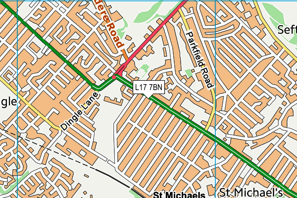 L17 7BN map - OS VectorMap District (Ordnance Survey) L17 7BN map - OS VectorMap District (Ordnance Survey)