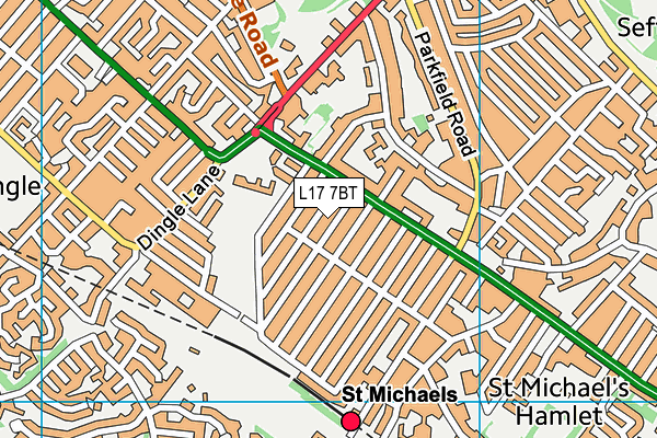 L17 7BT map - OS VectorMap District (Ordnance Survey) L17 7BT map - OS VectorMap District (Ordnance Survey)