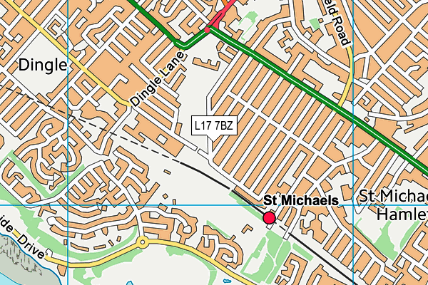L17 7BZ map - OS VectorMap District (Ordnance Survey) L17 7BZ map - OS VectorMap District (Ordnance Survey)