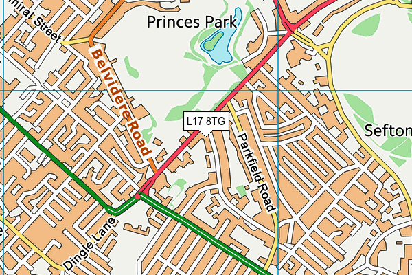 L17 8TG map - OS VectorMap District (Ordnance Survey) L17 8TG map - OS VectorMap District (Ordnance Survey)