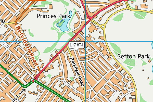 L17 8TJ map - OS VectorMap District (Ordnance Survey) L17 8TJ map - OS VectorMap District (Ordnance Survey)