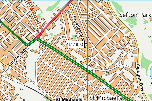 L17 8TQ map - OS VectorMap District (Ordnance Survey) L17 8TQ map - OS VectorMap District (Ordnance Survey)