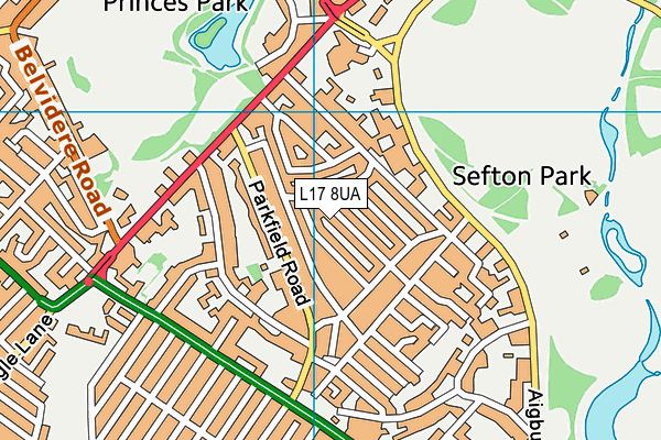 L17 8UA map - OS VectorMap District (Ordnance Survey)