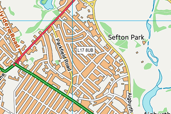 L17 8UB map - OS VectorMap District (Ordnance Survey) L17 8UB map - OS VectorMap District (Ordnance Survey)