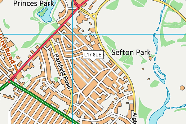 L17 8UE map - OS VectorMap District (Ordnance Survey) L17 8UE map - OS VectorMap District (Ordnance Survey)