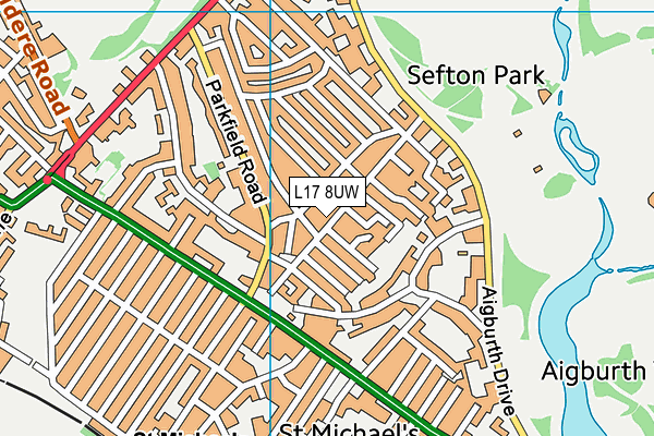 L17 8UW map - OS VectorMap District (Ordnance Survey)