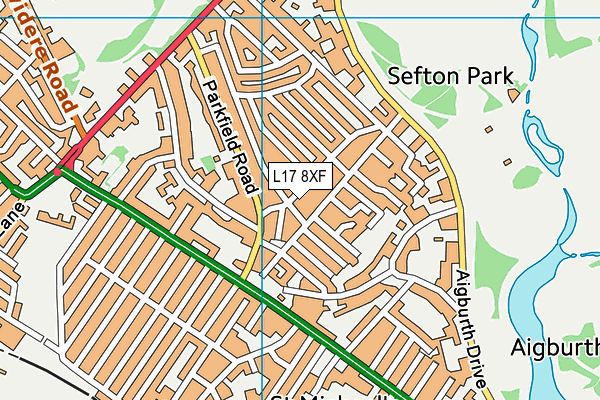 L17 8XF map - OS VectorMap District (Ordnance Survey) L17 8XF map - OS VectorMap District (Ordnance Survey)