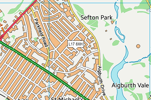 L17 8XH map - OS VectorMap District (Ordnance Survey) L17 8XH map - OS VectorMap District (Ordnance Survey)