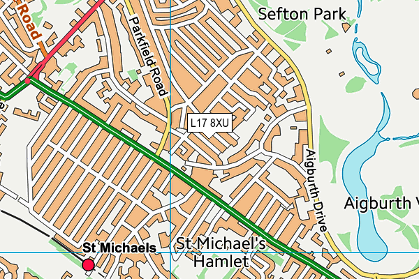 L17 8XU map - OS VectorMap District (Ordnance Survey) L17 8XU map - OS VectorMap District (Ordnance Survey)