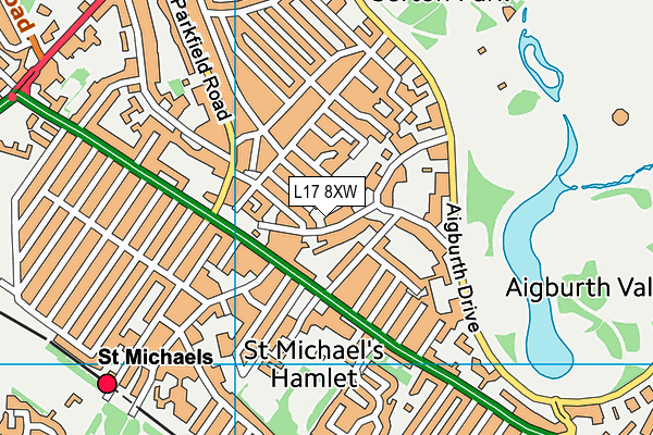 L17 8XW map - OS VectorMap District (Ordnance Survey) L17 8XW map - OS VectorMap District (Ordnance Survey)