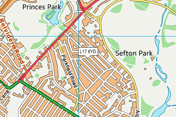 L17 8YD map - OS VectorMap District (Ordnance Survey) L17 8YD map - OS VectorMap District (Ordnance Survey)