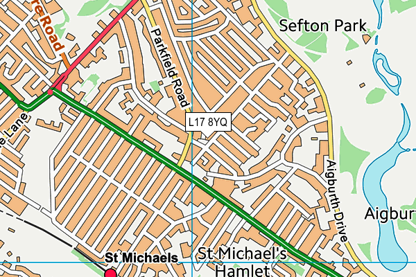 L17 8YQ map - OS VectorMap District (Ordnance Survey) L17 8YQ map - OS VectorMap District (Ordnance Survey)