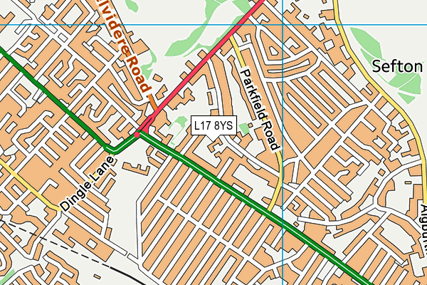 L17 8YS map - OS VectorMap District (Ordnance Survey) L17 8YS map - OS VectorMap District (Ordnance Survey)