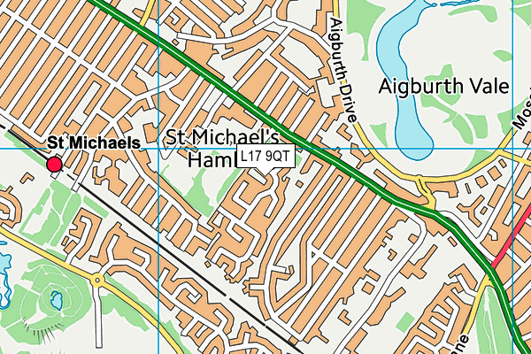 L17 9QT map - OS VectorMap District (Ordnance Survey) L17 9QT map - OS VectorMap District (Ordnance Survey)