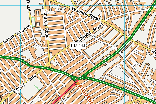 L18 0HJ map - OS VectorMap District (Ordnance Survey) L18 0HJ map - OS VectorMap District (Ordnance Survey)