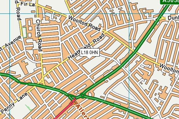 L18 0HN map - OS VectorMap District (Ordnance Survey) L18 0HN map - OS VectorMap District (Ordnance Survey)