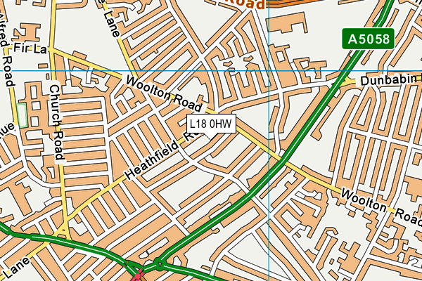 L18 0HW map - OS VectorMap District (Ordnance Survey) L18 0HW map - OS VectorMap District (Ordnance Survey)