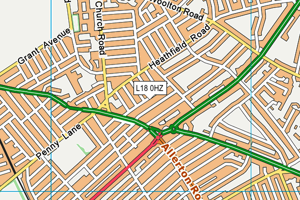 L18 0HZ map - OS VectorMap District (Ordnance Survey) L18 0HZ map - OS VectorMap District (Ordnance Survey)