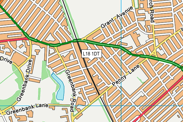 L18 1DT map - OS VectorMap District (Ordnance Survey) L18 1DT map - OS VectorMap District (Ordnance Survey)