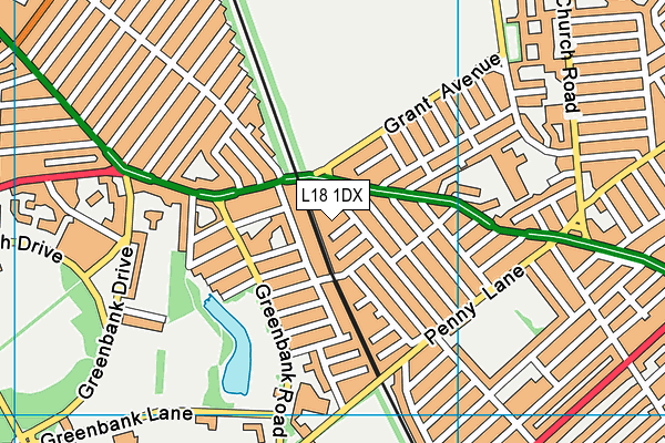 L18 1DX map - OS VectorMap District (Ordnance Survey) L18 1DX map - OS VectorMap District (Ordnance Survey)