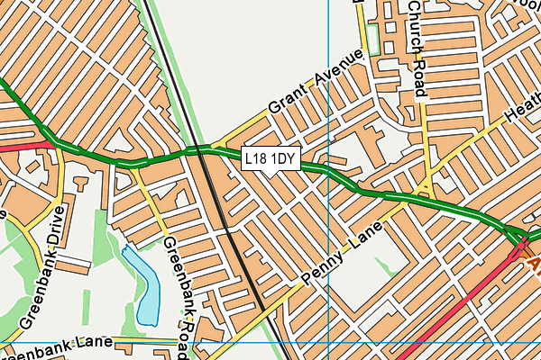 L18 1DY map - OS VectorMap District (Ordnance Survey)