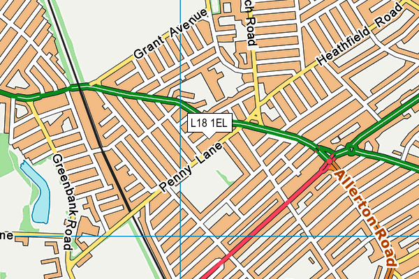 L18 1EL map - OS VectorMap District (Ordnance Survey) L18 1EL map - OS VectorMap District (Ordnance Survey)