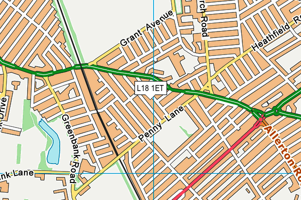 L18 1ET map - OS VectorMap District (Ordnance Survey) L18 1ET map - OS VectorMap District (Ordnance Survey)